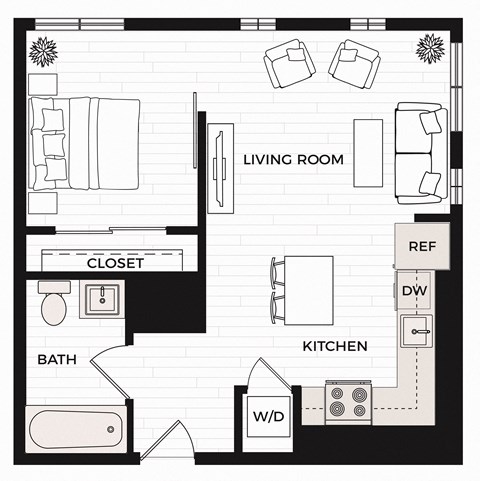 a floor plan of a small apartment
